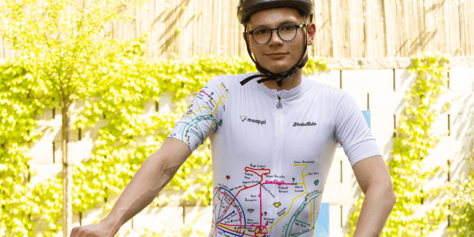 Unikalne koszulki z mapą Tour de France autorstwa autystycznego projektanta>