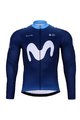 BONAVELO Zimowa kolarska koszulka i spodnie - MOVISTAR 2024 WINTER - czarny/niebieski