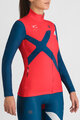 SPORTFUL Zimowa koszulka kolarska z długim rękawem - SQUADRA W - czerwony/niebieski