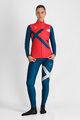 SPORTFUL Zimowa koszulka kolarska z długim rękawem - SQUADRA W - czerwony/niebieski