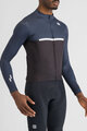 SPORTFUL Zimowa koszulka kolarska z długim rękawem - PISTA THERMAL - czarny/niebieski