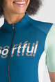 SPORTFUL Koszulka kolarska z krótkim rękawem - SUPERGIARA LOGO W - niebieski/zielony