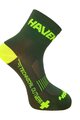 HAVEN Kolarskie klasyczne skarpetki - LITE SILVER NEO - zielony/żółty
