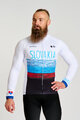 BONAVELO Zimowa koszulka kolarska z długim rękawem - SLOVAKIA WINTER - biały/kolorowy