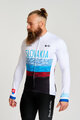 BONAVELO Zimowa koszulka kolarska z długim rękawem - SLOVAKIA WINTER - biały/kolorowy