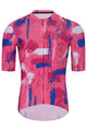 HOLOKOLO Koszulka kolarska z krótkim rękawem - STROKES - różowy/niebieski