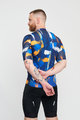 HOLOKOLO Koszulka kolarska z krótkim rękawem - STROKES - pomarańczowy/niebieski