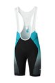 SHIMANO Krótkie spodnie kolarskie z szelkami - TEAM - czarny/turkusowy