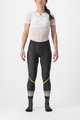 CASTELLI Kolarskie spodnie 3/4 bez szelek - VELOCISSIMA THERMAL - czarny/jasnozielony