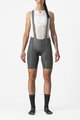 CASTELLI Krótkie spodnie kolarskie z szelkami - FREE AERO RC W - szary