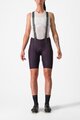 CASTELLI Krótkie spodnie kolarskie z szelkami - FREE AERO RC W - fioletowy