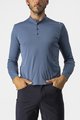 CASTELLI Kolarska koszulka z długim rękawem - TECH 2 HENLEY - niebieski