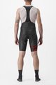 CASTELLI Krótkie spodnie kolarskie z szelkami - FREE AERO RC KIT - czarny/czerwony