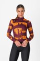 CASTELLI Zimowa koszulka kolarska z długim rękawem - BLUR THERMAL - czerwony/żółty