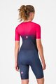 CASTELLI Kombinezon kolarski - CORE TRI W SUIT SHORT SLEEVE - niebieski/różowy
