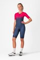 CASTELLI Kombinezon kolarski - CORE TRI W SUIT SHORT SLEEVE - niebieski/różowy