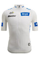 SANTINI Koszulka kolarska z krótkim rękawem - TOUR DE FRANCE - WHITE JERSEY - biały