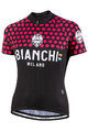 BIANCHI MILANO Koszulka kolarska z krótkim rękawem - CROSIA LADY - różowy/czarny