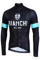 BIANCHI MILANO Letnia koszulka kolarska z długim rękawem - PERTICARA - czarny