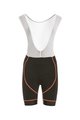 BIEMME Krótkie spodnie kolarskie z szelkami - FLEX LADY - pomarańczowy/biały/czarny