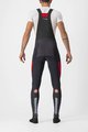 CASTELLI Długie spodnie kolarskie z szelkami - SORPASSO RoS WINTER - czerwony/czarny