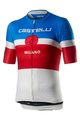 CASTELLI Koszulka kolarska z krótkim rękawem - MILANO - biały/niebieski/czerwony
