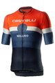 CASTELLI Koszulka kolarska z krótkim rękawem - MILANO - pomarańczowy/niebieski/czarny