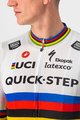 CASTELLI Koszulka kolarska z krótkim rękawem - QUICK-STEP 2022 COMPETIZIONE - tęczowy/biały