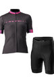 CASTELLI Krótka koszulka kolarska i spodenki - GRADIENT LADY - czarny/różowy
