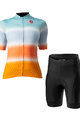 CASTELLI Krótka koszulka kolarska i spodenki - DOLCE LADY - czarny/niebieski/pomarańczowy