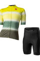 CASTELLI Krótka koszulka kolarska i spodenki - DOLCE LADY - zielony/czarny/żółty