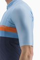 CASTELLI Koszulka kolarska z krótkim rękawem - A BLOCCO - niebieski/pomarańczowy