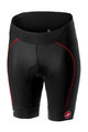 CASTELLI Krótkie spodnie kolarskie bez szelek - VELOCISSIMA LADY - czarny/czerwony