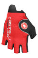 CASTELLI Kolarskie rękawiczki z krótkimi palcami - ROSSO CORSA PRO - czerwony