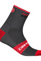 CASTELLI Kolarskie klasyczne skarpetki - ROSSO CORSA 9 - szary/czerwony