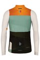 GOBIK Zimowa koszulka kolarska z długim rękawem - COBBLE - czarny/kość słoniowa/zielony/pomarańczowy