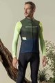 GOBIK Zimowa koszulka kolarska z długim rękawem - COBBLE - antracyt/zielony/niebieski
