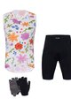 HOLOKOLO Kolarski mega zestaw - FLORAL ELITE LADY - czarny/kolorowy/biały
