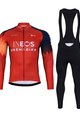 BONAVELO Zimowa kolarska koszulka i spodnie - INEOS 2024 WINTER - niebieski/czarny/czerwony