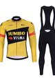 BONAVELO Zimowa kolarska koszulka i spodnie - JUMBO-VISMA 2023 WNT - czarny/żółty