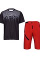HOLOKOLO Kolarska koszulka i spodnie MTB - FORCE MTB - biały/czerwony/czarny