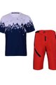 HOLOKOLO Kolarska koszulka i spodnie MTB - FREEDOM MTB - czerwony/niebieski/biały