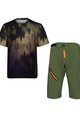 HOLOKOLO Kolarska koszulka i spodnie MTB - NIGHTFALL MTB - zielony/brązowy/czarny