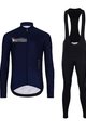 HOLOKOLO Koszulka kolarska z długim rękawem i spodnie - VIBES WINTER - niebieski/czarny