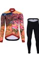 HOLOKOLO Koszulka kolarska z długim rękawem i spodnie - FREE LADY WINTER - kolorowy/czarny