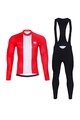 BONAVELO Kolarska kurtka zimowa ze spodniami - POLAND WINTER - biały/czerwony