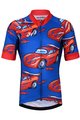 HOLOKOLO Koszulka kolarska z krótkim rękawem - CARS KIDS - czerwony/niebieski