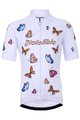 HOLOKOLO Krótka koszulka kolarska i spodenki - BUTTERFLIES KIDS - biały/czarny