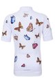 HOLOKOLO Krótka koszulka kolarska i spodenki - BUTTERFLIES KIDS - biały/czarny