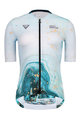 MONTON Koszulka kolarska z krótkim rękawem - WATER FLOW LADY - niebieski/biały